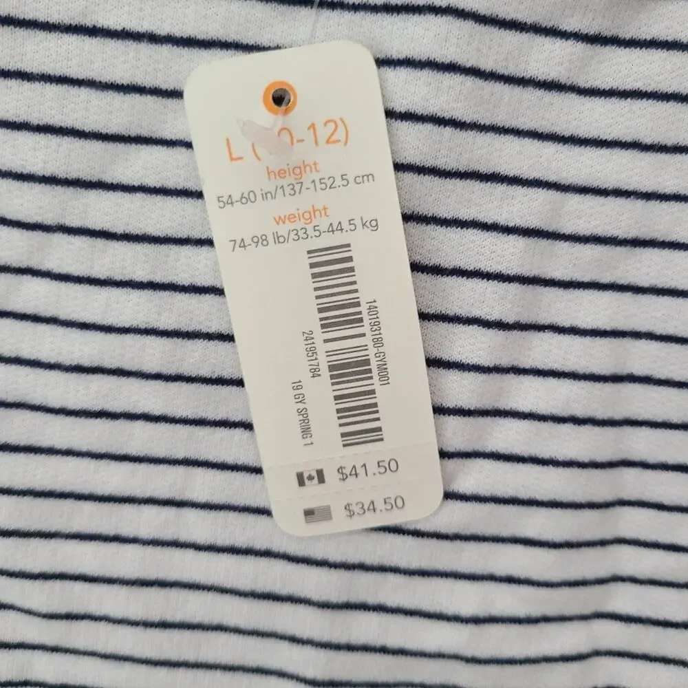 Gymboree thin stripe short sleeve shift dress Size L